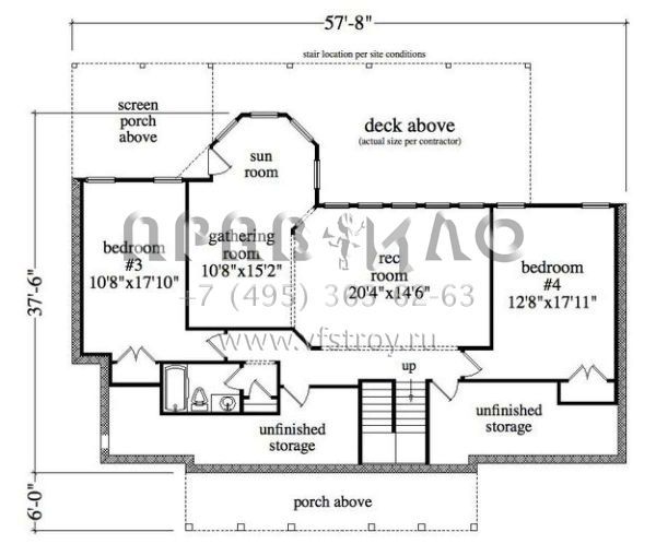 Проект одноэтажного дома с гаражом на две машины в стиле Ранчо S5-270 (957-00006)