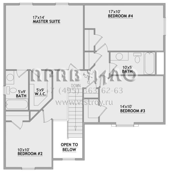 Проект двухэтажного дома с гаражом на две машины в стиле Ранчо S5-195 (8768-00072)