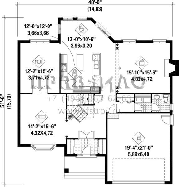 Проект двухэтажного дома с гаражом на две машины в английском стиле S5-277 (6146-00074)
