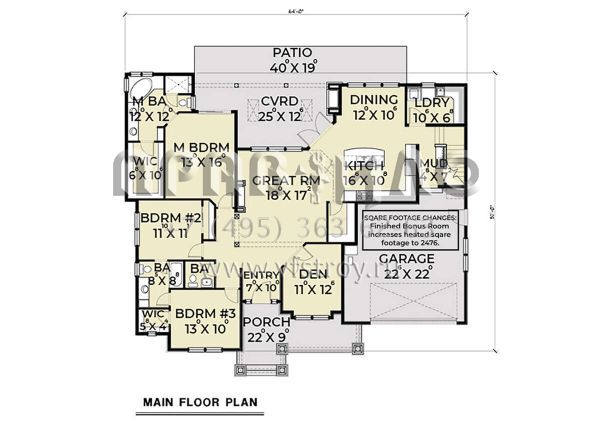 Проект двухэтажного дома с гаражом на две машины в американском стиле S5-230 (2464-00089)