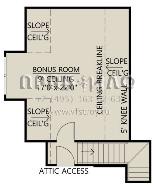 Проект одноэтажного дома с гаражом на три и более машин в стиле Ранчо S5-285 (4534-00026)