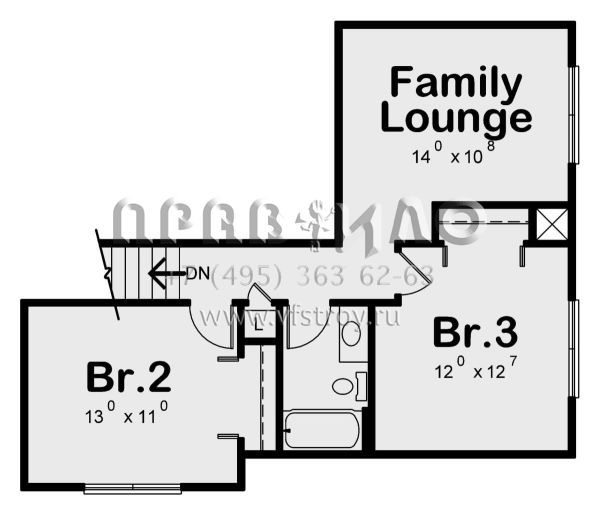 Проект двухэтажного дома с гаражом на две машины в стиле Ранчо S5-200 (402-01644)