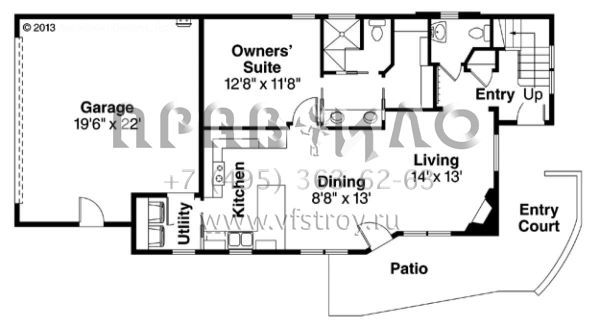 Проект двухэтажного дома с гаражом на две машины в современном стиле S5-175 (035-00630)