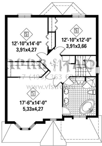 Проект двухэтажного дома с гаражом на одну машину в английском стиле S5-180 (6146-00219)