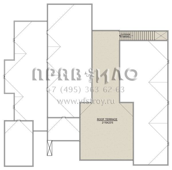 Проект одноэтажного дома с гаражом на три и более машин в американском стиле S5-174 (7306-00031)