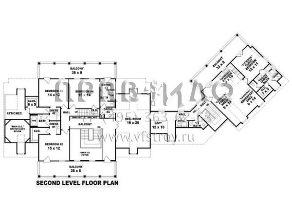 Проект двухэтажного дома с гаражом на три и более машин в современном стиле S5-565 (053-01999)