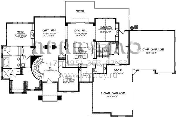 Проект двухэтажного дома с гаражом на три и более машин в английском стиле S5-469 (1020-00182)