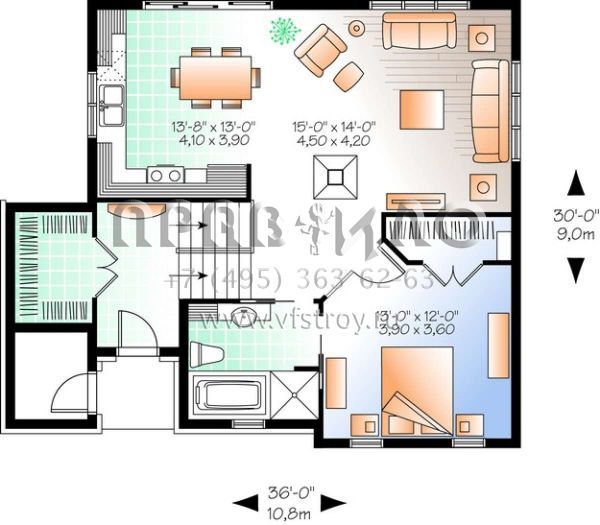 Проект одноэтажного дома без гаража в современном стиле S5-162 (034-01047)