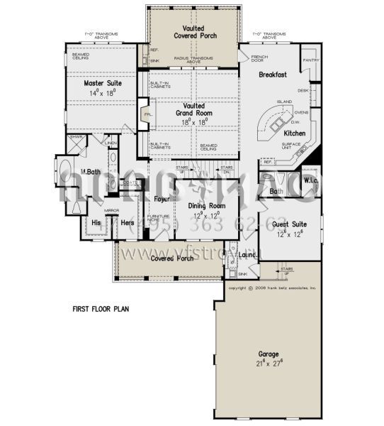 Проект двухэтажного дома с гаражом на две машины в стиле Ранчо S5-250 (8594-00149)