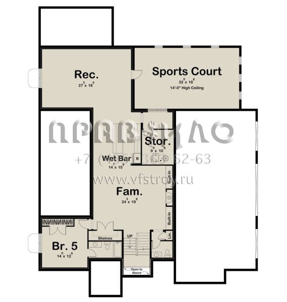 Проект двухэтажного дома с гаражом на три и более машин в прибрежном стиле S5-427 (963-00682)