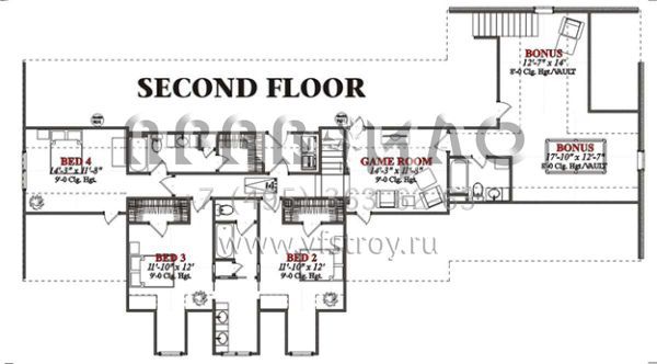 Проект одноэтажного дома с гаражом на две машины в стиле Ранчо S5-329 (1070-00095)