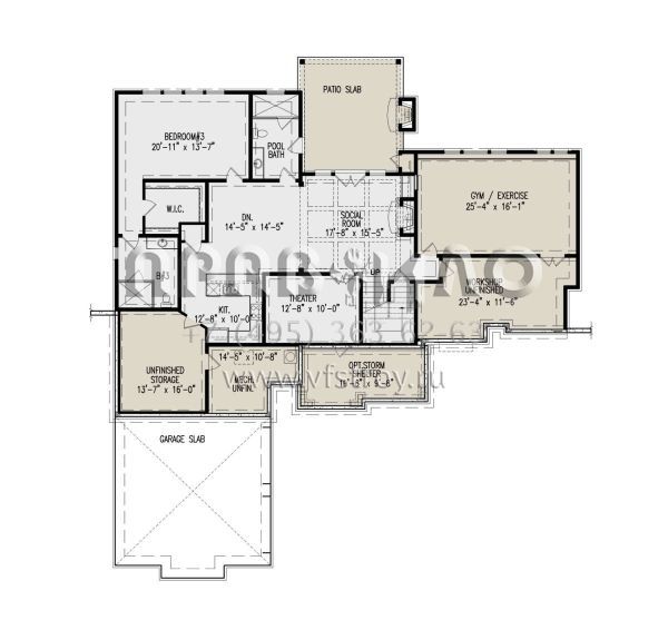 Проект одноэтажного дома с гаражом на две машины в современном стиле S5-446 (699-00363)