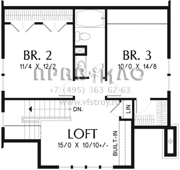 Проект двухэтажного дома без гаража в стиле Ранчо S5-165 (2559-00748)