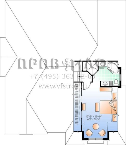 Проект двухэтажного дома с гаражом на одну машину в английском стиле S5-179 (034-00986)