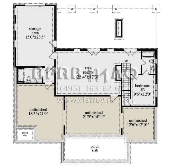 Проект одноэтажного дома без гаража в стиле Ранчо S5-271 (957-00087)
