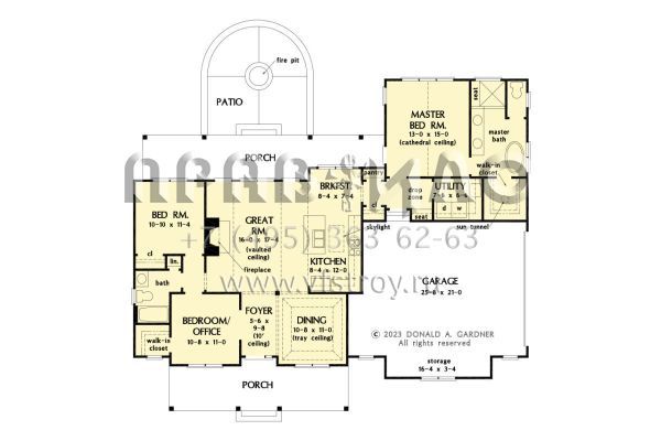 Проект одноэтажного дома с гаражом на две машины в современном стиле S5-146 (2865-00394)
