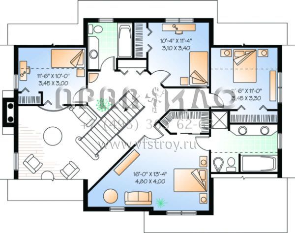 Проект двухэтажного дома с гаражом на две машины в английском стиле S5-200 (034-00026)