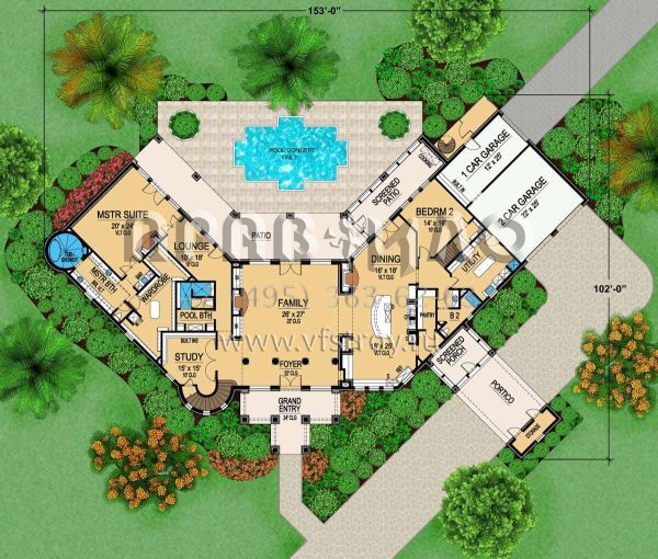 Проект двухэтажного дома с гаражом на три и более машин в современном стиле S5-736 (5445-00396)