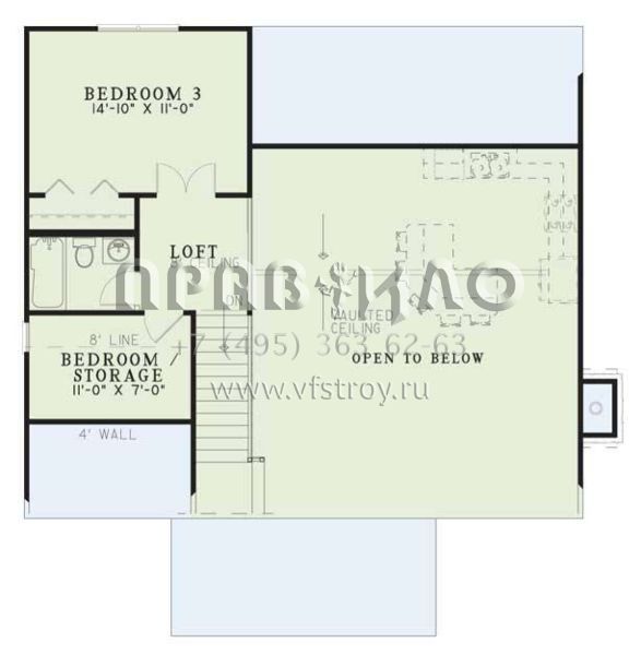 Проект двухэтажного дома без гаража в стиле Ранчо S5-128 (110-00310)