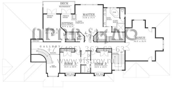 Проект двухэтажного дома с гаражом на три и более машин в современном стиле S5-551 (692-00204)