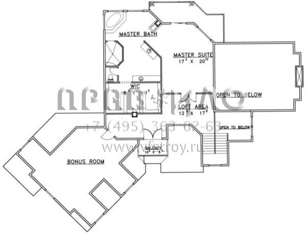 Проект двухэтажного дома с гаражом на три и более машин в стиле Ранчо S5-360 (039-00479)