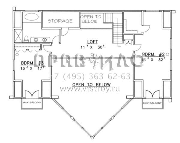 Проект двухэтажного дома с гаражом на две машины в американском стиле S5-299 (039-00045)
