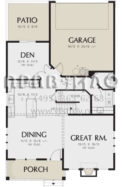 Проект двухэтажного дома с гаражом на две машины в американском стиле S5-200 (2559-00908)