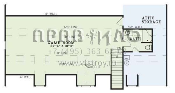 Проект двухэтажного дома с гаражом на две машины в стиле Ранчо S5-178 (110-00455)