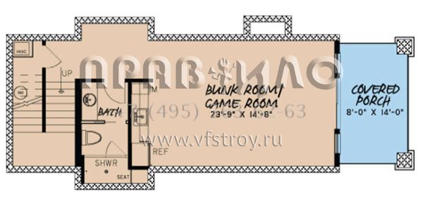 Проект одноэтажного дома без гаража в стиле Шале S5-178 (8318-00030)