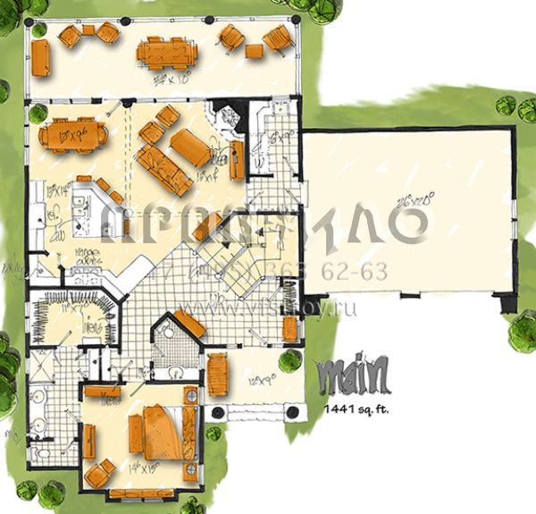 Проект двухэтажного дома с гаражом на две машины в стиле Шале S5-284 (1907-00029)