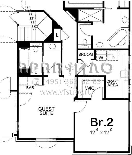 Проект одноэтажного дома с гаражом на три и более машин в английском стиле S5-241 (402-01529)