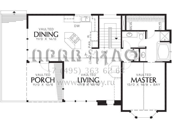 Проект двухэтажного дома с гаражом на две машины в американском стиле S5-155 (2559-00278)