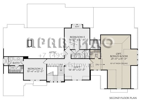 Проект двухэтажного дома с гаражом на три и более машин в стиле Ранчо S5-283 (8594-00460)
