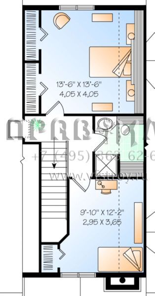 Проект двухэтажного дома без гаража в английском стиле S5-148 (034-00148)
