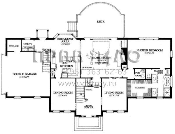 Проект двухэтажного дома с гаражом на две машины в стиле Ранчо S5-307 (7922-00107)