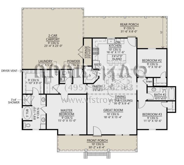 Проект одноэтажного дома с гаражом на две машины в современном стиле S5-153 (4534-00067)