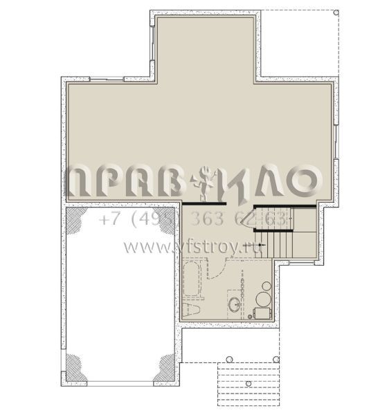 Проект двухэтажного дома с гаражом на одну машину в современном стиле S5-198 (034-01351)