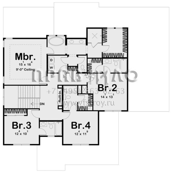 Проект двухэтажного дома с гаражом на три и более машин в современном стиле S5-280 (963-00729)
