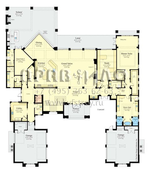 Проект двухэтажного дома с гаражом на три и более машин в современном стиле S5-694 (8436-00047)