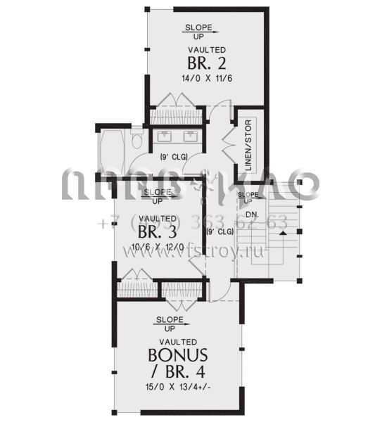 Проект двухэтажного дома с гаражом на три и более машин в современном стиле S5-300 (2559-00961)