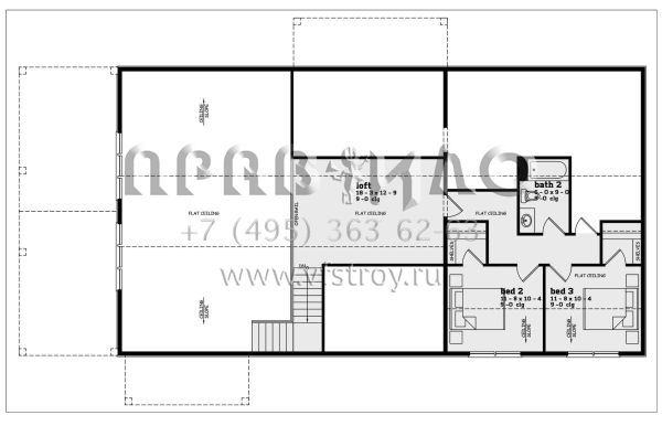 Проект двухэтажного дома с гаражом на две машины в стиле БарнХаус S5-219 (7174-00022)