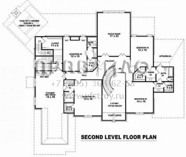 Проект двухэтажного дома с гаражом на три и более машин в английском стиле S5-545 (053-02221)