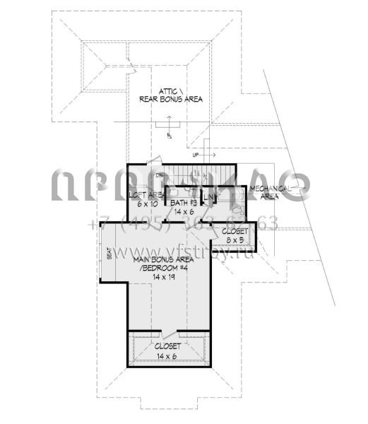 Проект двухэтажного дома с гаражом на три и более машин в американском стиле S5-338 (940-00246)