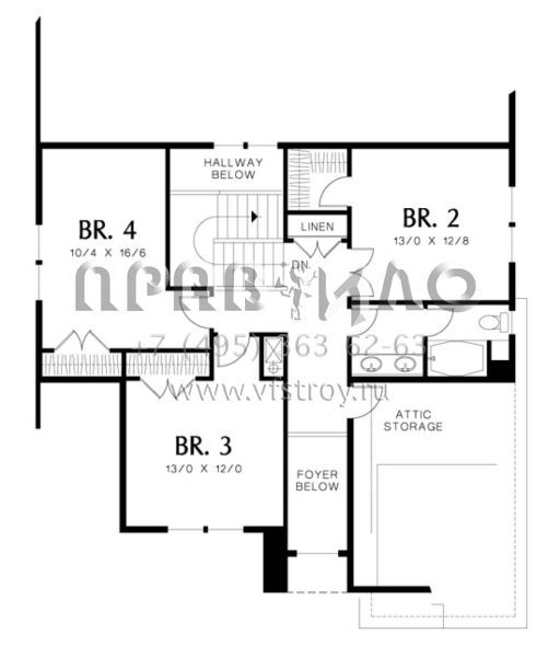 Проект двухэтажного дома с гаражом на две машины в американском стиле S5-245 (2559-00042)