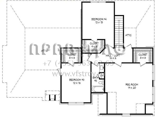 Проект двухэтажного дома с гаражом на две машины в стиле Ранчо S5-286 (940-00035)