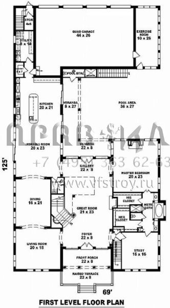 Проект двухэтажного дома с гаражом на три и более машин в английском стиле S5-984 (053-02252)