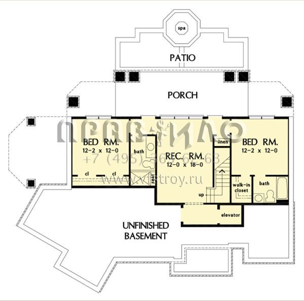 Проект одноэтажного дома с гаражом на две машины в стиле Ранчо S5-242 (2865-00297)