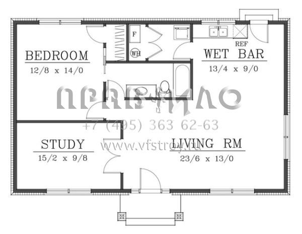 Проект одноэтажного дома без гаража в современном стиле S5-93 (692-00201)