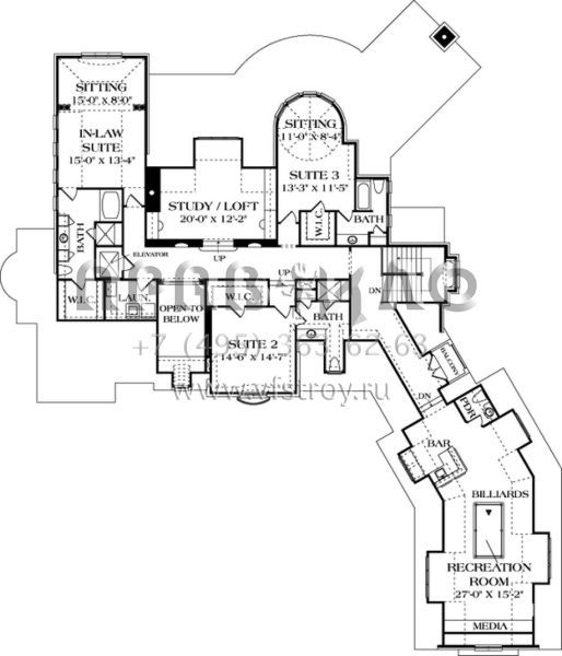 Проект двухэтажного дома с гаражом на три и более машин в современном стиле S5-625 (3323-00545)
