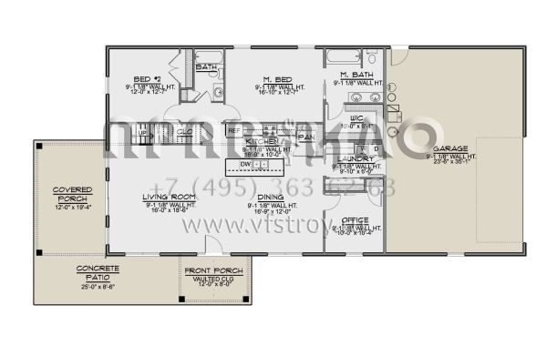 Проект двухэтажного дома с гаражом на две машины в стиле БарнХаус S5-280 (5032-00106)